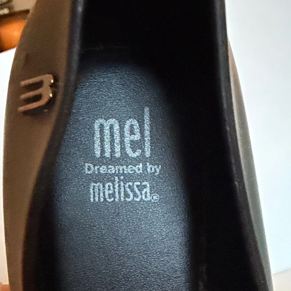 MEL Mini Melissa Ultra Girl sz 2 3 Black Ballet Jelly Flats peep toe bow